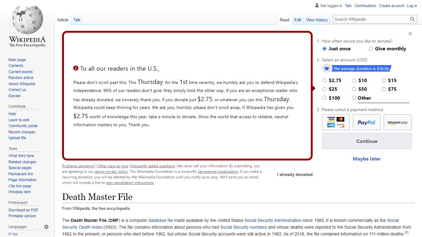 Death Master File - Wikipedia